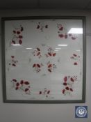 An embroidered First World War commemorative panel depicting poppies