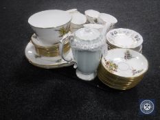 A tray of thirty one pieces of Victorian tea china,