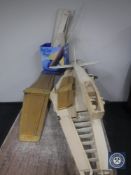 A bolsa wood glider and a box of bolsa wood off cuts