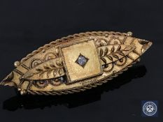 A Victorian diamond set oval brooch