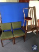 A pair of oak dining chairs, Bentwood style chair,