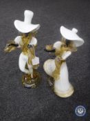 Two mid twentieth century Venetian glass figures, height 40 cm.