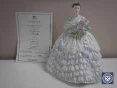 A Coalport The Four Flowers Collection figure, Iris, number 161 or 12500 with certificate.