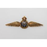 A 15ct gold and enamel RAF sweetheart brooch