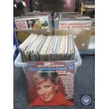 Three boxes of LP records - world music, easy listening,