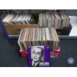Three boxes of LP records including Bing Crosby, Glen Miller,