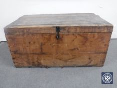 An antique pine blanket chest