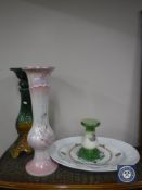 Three pottery jardiniere stands,
