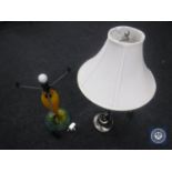 A chrome table lamp and shade,