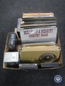 A box of Bush retro style radio, Harry Potter DVDs,