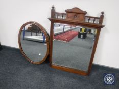 Two Victorian mahogany framed mirrors
