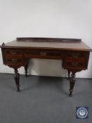 A late 19th century continental mahogany writing desk