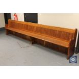 A 12' oak church pew