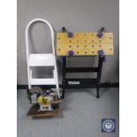 A Wickes folding tool bench, Wickes wet & dry bench grinder,