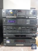 Five Technics hi/fi separates : CD changer SL/PD9, stereo synthesizer tuner ST/GT350,