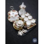 A tray of twenty two piece Royal Albert Old Country Roses tea service,