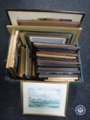 A box of pictures, prints, etchings,