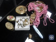 A collection of costume jewellery, rings, bracelet etc.