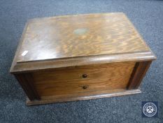 An Edwardian oak canteen