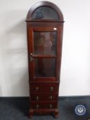 A contemporary mahogany dome top display cabinet fitted three drawers beneath CONDITION