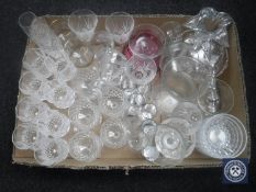 A box containing assorted glass ware