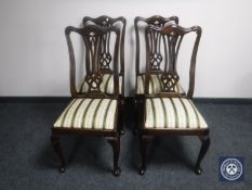A set of four contemporary Queen Anne style dining chairs