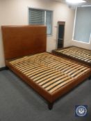 A King size brown leather bed frame