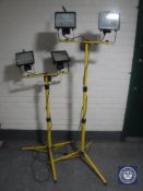 Two site lights on stands