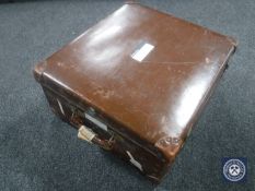 A vintage leather luggage case