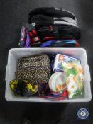Two boxes containing a large quantity of assorted bags and backpacks