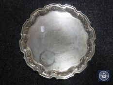 An Indian silver presentation salver, stamped Sterling,