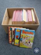 A box containing a collection of Oor Wullie and Broons annuals CONDITION REPORT: