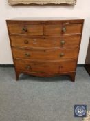 A Regency mahogany bowfront five drawer chest,