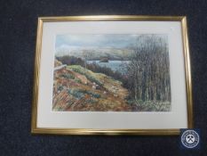 A gilt framed watercolour, 'On the far bank from Keswick',