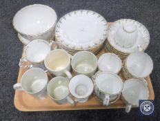 A tray of antique china and commemorative cups, beakers etc.