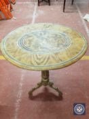 A 19th century painted oak tripod table