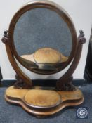 A Victorian mahogany toilet mirror