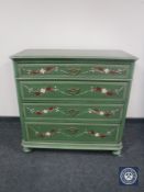 A continental painted pine chest of four drawers