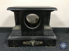 A Victorian slate clock case