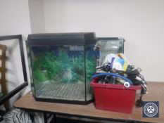 Two aquariums with pumps/accessories
