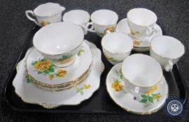 A tray of twenty-one pieces of Royal Stafford bone china tea set