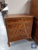 A continental pine four drawer chest