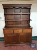An oak kitchen dresser