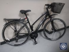 A 2018 lady's Merida Crossway city bike; 46cm frame, Front suspension, Pannier rack, Disc brakes,