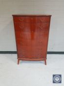 A mid 20th century continental mahogany six drawer chest
