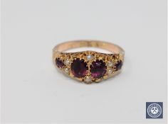 A Victorian 12ct gold dress ring, Birmingham 1878, size P 1/2.