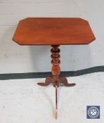 A Victorian mahogany octagonal tripod table