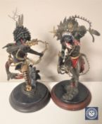 Two Franklin Mint cast metal figures of Native Americans;