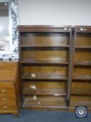 A continental oak open bookcase