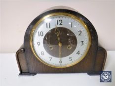 An oak cased Smiths Enfield mantel clock
